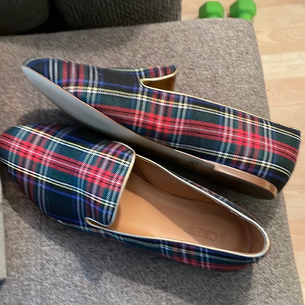 J Crew dress flats size 10 plaid NWOT